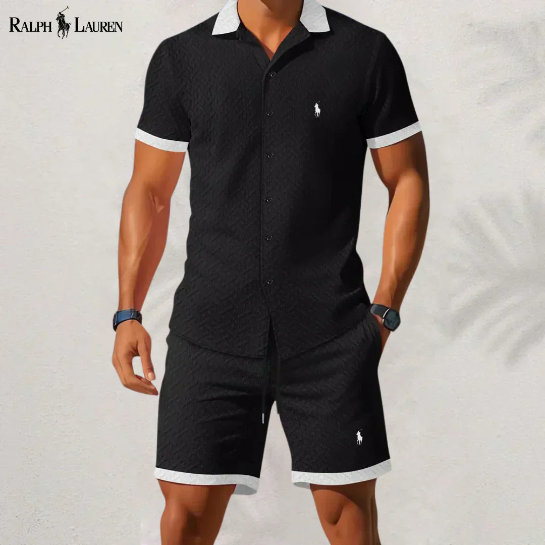 RL™ Zeitloser Stil: Hemd & Hosen-Set mit Kontrastkragen