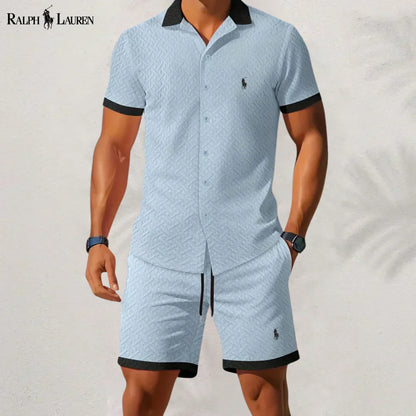 RL™ Zeitloser Stil: Hemd & Hosen-Set mit Kontrastkragen
