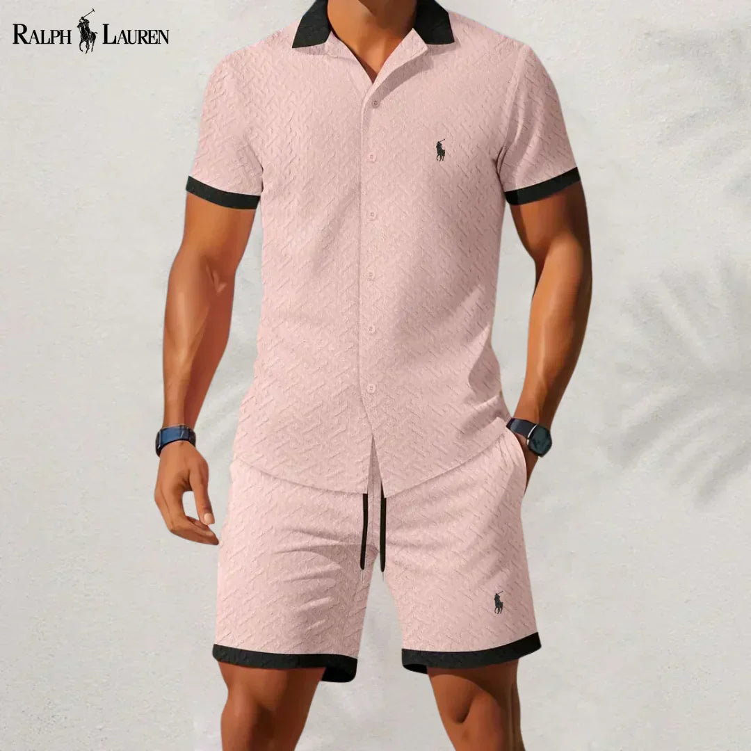 RL™ Zeitloser Stil: Hemd & Hosen-Set mit Kontrastkragen