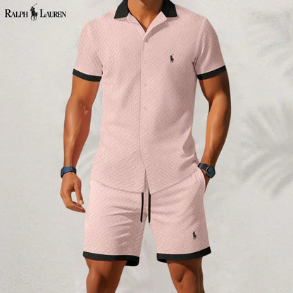 RL™ Zeitloser Stil: Hemd & Hosen-Set mit Kontrastkragen