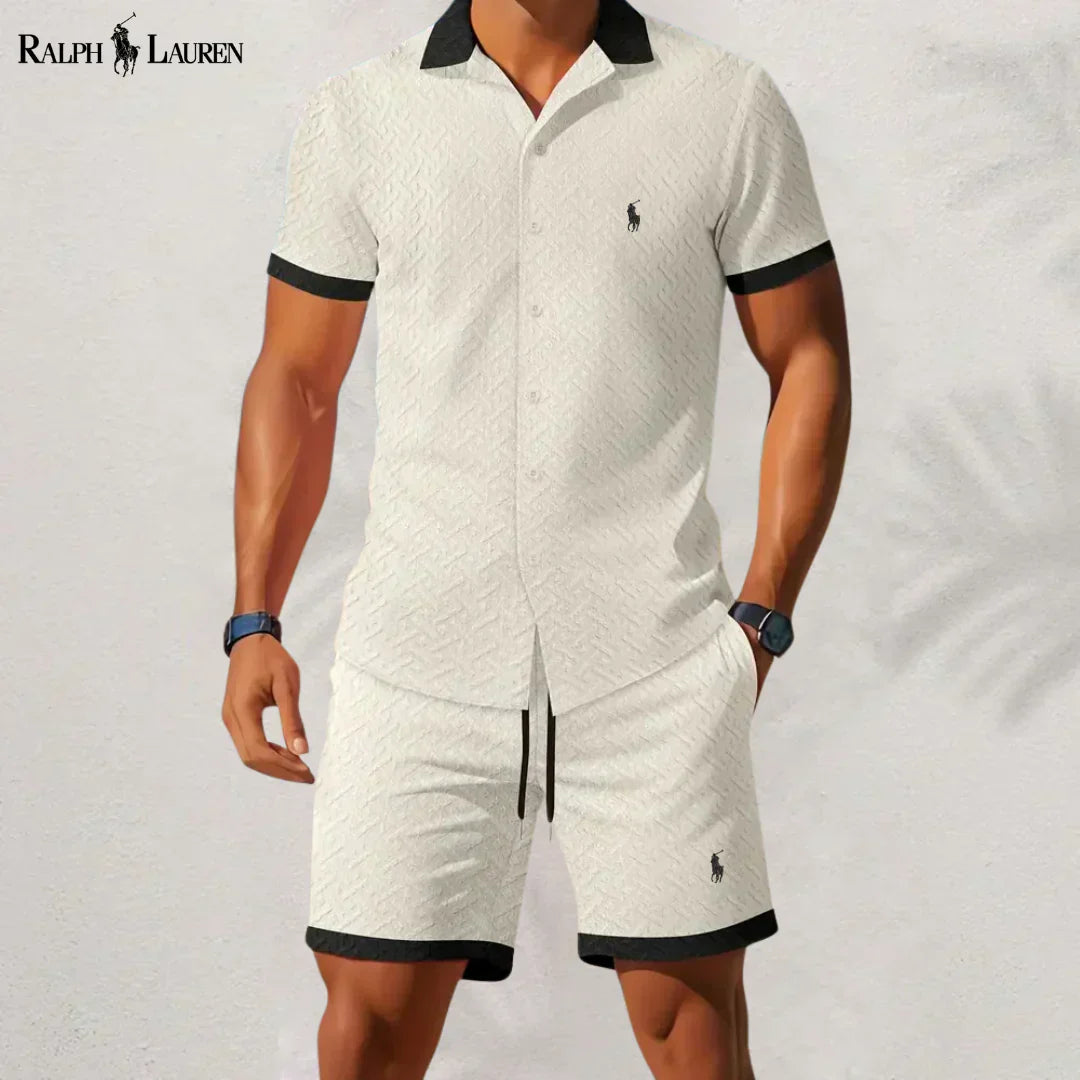 RL™ Zeitloser Stil: Hemd & Hosen-Set mit Kontrastkragen