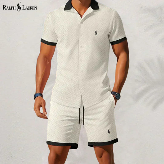 RL™ Zeitloser Stil: Hemd & Hosen-Set mit Kontrastkragen