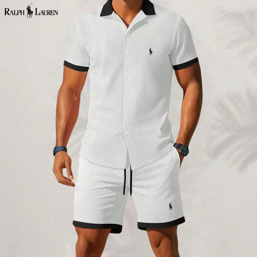 RL™ Zeitloser Stil: Hemd & Hosen-Set mit Kontrastkragen