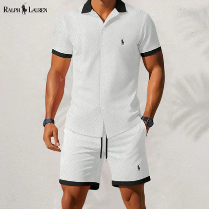 RL™ Zeitloser Stil: Hemd & Hosen-Set mit Kontrastkragen