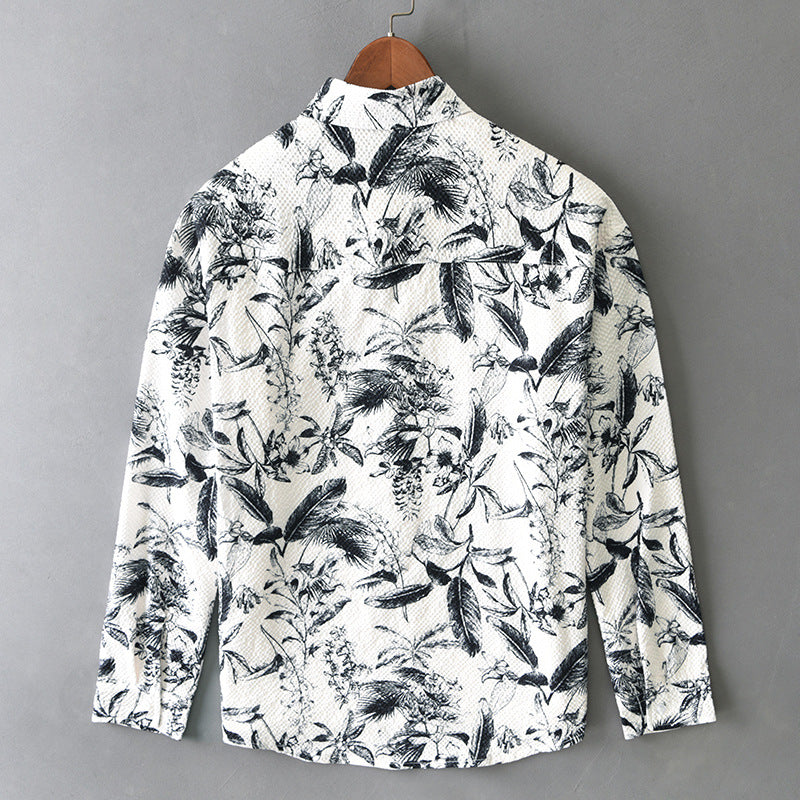 Marly Zurich Herren Retro Langarmhemd mit Muster - 4